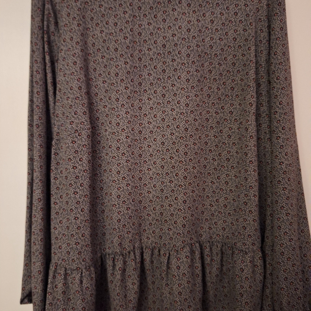 LOFT Black and Pink Floral Blouse